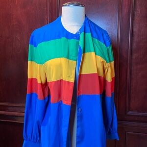 Vintage Lilli Ann Collections Rainbow Stripe Blouse – Multicolor